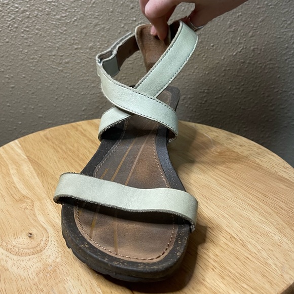 Teva Cabrillo Light Green Strappy Leather Cork Wedge Sandals Women’s 9.5 - Picture 4 of 15